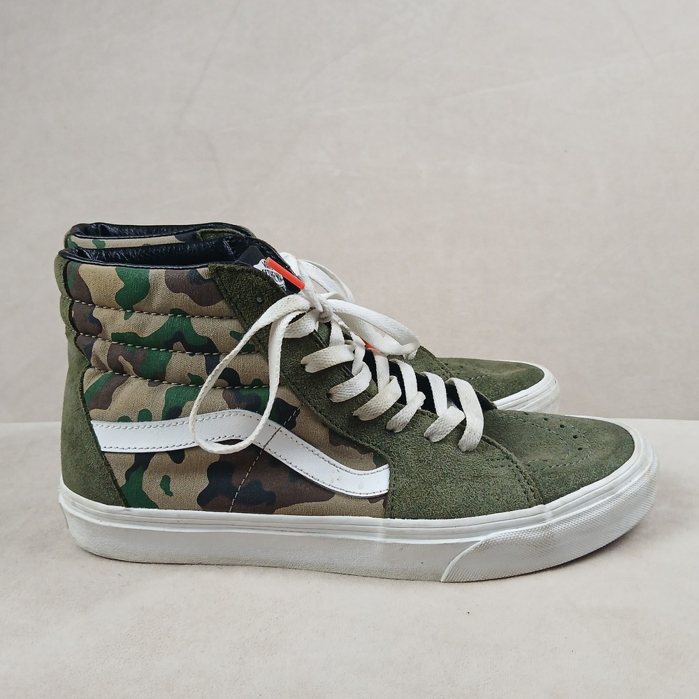 Size 9 - Vans Sk8- High Rain Camo Green